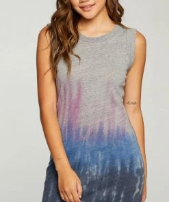 NEW ARRIVALS CHASER JERSEY ROLLED ARMHOLE TANK DRESS
