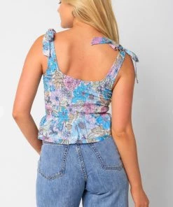 NEW ARRIVALS OLIVACEOUS NIA SMOCKED TOP