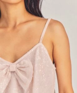 LOVE SHACK FANCY TOPS LOVESHACKFANCY ANNALISA SEQUIN CROP TOP