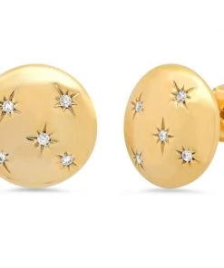 TAI GOLD BUTTON STUDS W/STAR ACCENTS