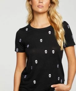 CHASER SKULL STITCHES BASIC CREW NECK TEE NEW ARRIVALS