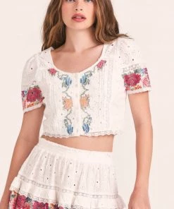 NEW ARRIVALS LOVESHACKFANCY COLLUM CROP TOP