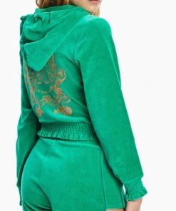JUICY COUTURE VELOUR CROPPED ZIP UP NEW ARRIVALS