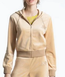JUICY COUTURE CLASSIC VELOUR HOODIE BEACHWOOD
