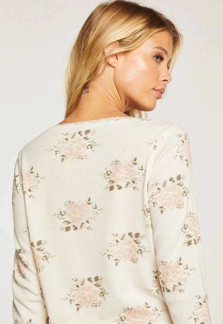 CHASER HERITAGE WAFFLE LACE LAYERING TEE TOPS 5 CHASER HERITAGE WAFFLE LACE LAYERING TEE TOPS