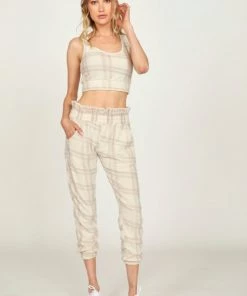 VINTAGE HAVANA WINTER PLAID CROP TOP