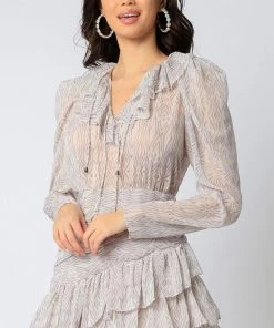OLIVACEOUS SHADES OF GREY RUFFLE DRESS NEW ARRIVALS