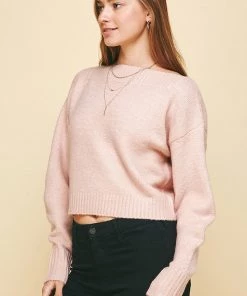 NEW ARRIVALS PINCH PINK BOATNECK SWEATER