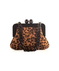 SHIRALEAH ALDEA FRAME CLUTCH LEOPARD NEW ARRIVALS