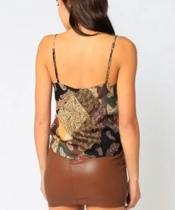 OLIVACEOUS BOHO PAISLEY TANK TOPS