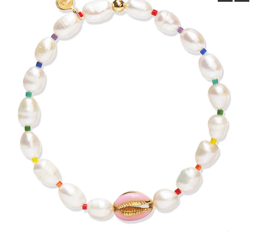 JEWELRY TAI HANDMADE PEARL BRACELET W/SHELL 3 JEWELRY TAI HANDMADE PEARL BRACELET W/SHELL