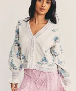 LOVE SHACK FANCY LOVESHACKFANCY BOSOCM CARDIGAN SWEATER NEW ARRIVALS