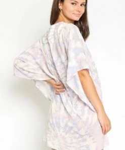 OLIVACEOUS KIMONO SLEEVE DRESS