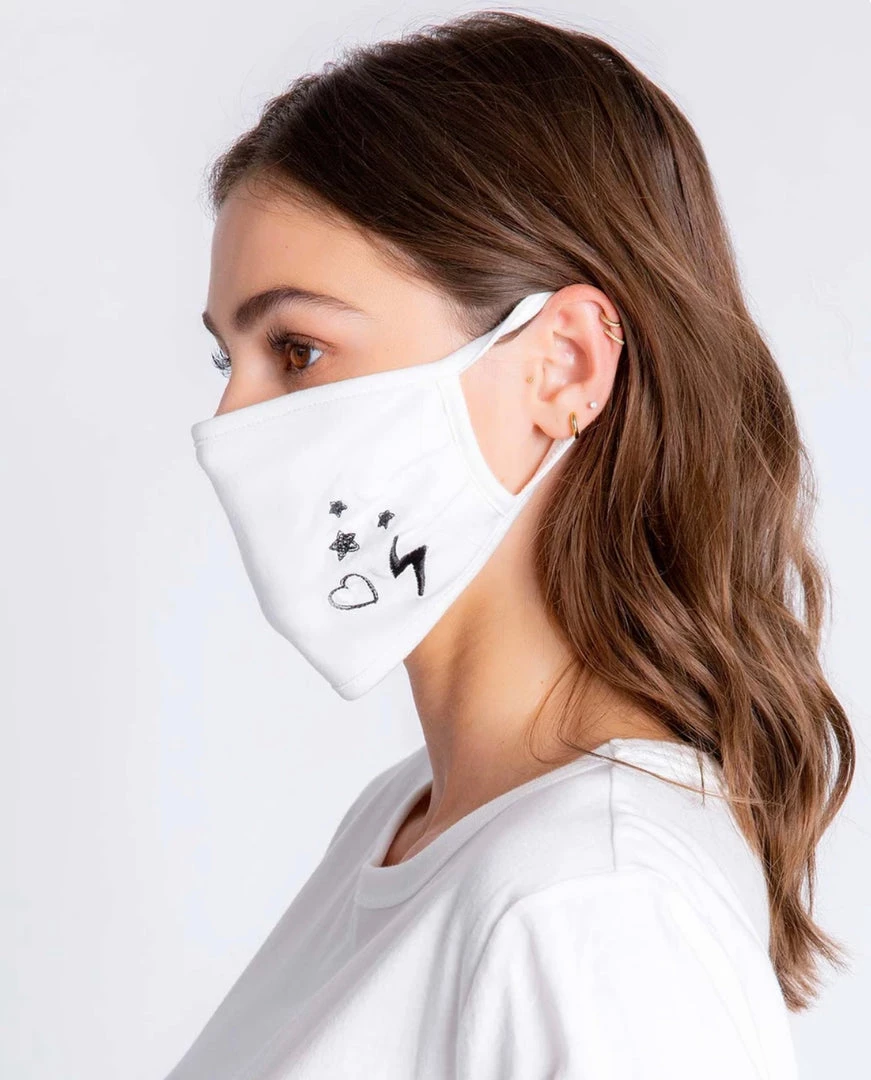 P.J. SALVAGE IVORY STARS & HEART FACE MASK 3 P.J. SALVAGE IVORY STARS & HEART FACE MASK