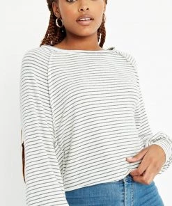 PROJECT SOCIAL TEE PROJECT SOCIAL T RAW STRIPED COZY TOP TOPS