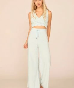 OCEAN DRIVE HIGH WAIST WIDE LEG TERRY CLOTH PANT NEW ARRIVALS