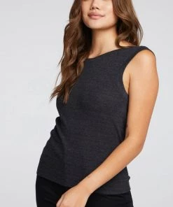 CHASER TRIBLEND SHIRRED BACK V MUSCLE TANK NEW ARRIVALS