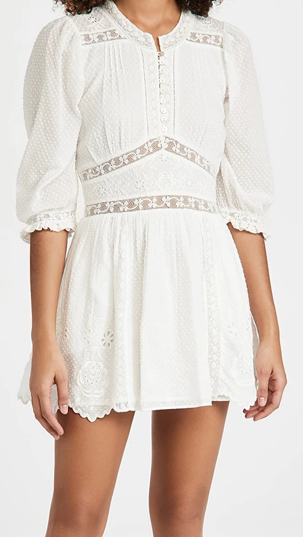 LOVE SHACK FANCY LOVESHACKFANCY LENO DRESS ANTIQUE WHITE 3 LOVE SHACK FANCY LOVESHACKFANCY LENO DRESS ANTIQUE WHITE