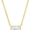 TAI EAST WEST EMERALD BEZEL NECKLACE