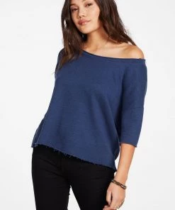 Shop Doll OC CHASER LAGUNA LINEN TERRY DROP SHOULDER PULLOVER