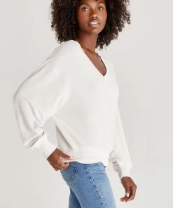 Z SUPPLY FRANCIS MARLED V NECK TOP NEW ARRIVALS