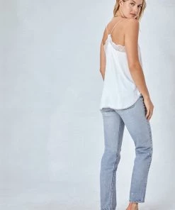 LOVE STITCH LOVESTITCH ZARINA LACE TRIM CAMI TOPS