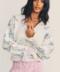 LOVE SHACK FANCY LOVESHACKFANCY BOSOCM CARDIGAN SWEATER NEW ARRIVALS