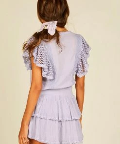 SURF GYPSY LAVENDER EYELET MINI DRESS NEW ARRIVALS
