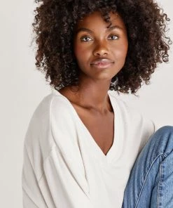 Z SUPPLY FRANCIS MARLED V NECK TOP NEW ARRIVALS