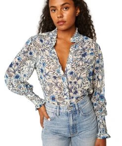 MISA CANDRA INDIGO BLOOMS TOP NEW ARRIVALS