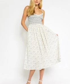 OLIVACEOUS NEW ARRIVALS OlLIVACEOUS BLUE FLORAL MIDI DRESS