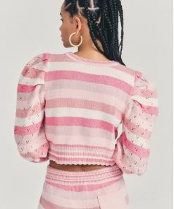 LOVESHACKFANCY VESPER CROPPED CARDIGAN SWEATERS & KNITS