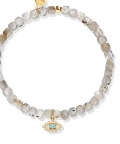 JEWELRY TAI LABRADORITE BRACELET W/OPAL EVIL EYE