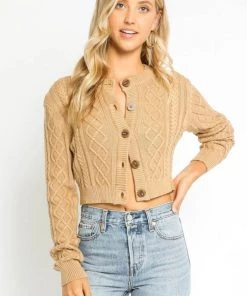 OLIVACEOUS CABE KNIT CROPPED SWEATER NEW ARRIVALS