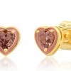 JEWELRY TAI HEART SHAPED ENAMEL & CZ STUDS