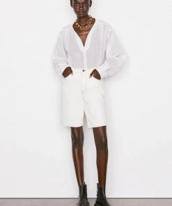 FRAME KAFTAN POPOVER BLOUSE BLANC NEW ARRIVALS