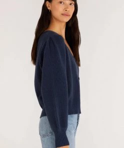 NEW ARRIVALS Z SUPPLY DAHLIA RIB CARDIGAN MIDNIGHT BLUE