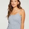 TOPS CHASER LINEN RIB RUFFLE CAMI