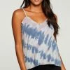 TOPS CHASER VINTAGE RIB DOUBLE V RUFFLE CAMI