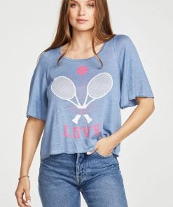 Shop Doll OC TOPS CHASER TENNIS LOVE LINEN TEE