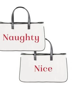 SANTA BARBARA NICE/NAUGHTY CANVAS TOTE BAGS
