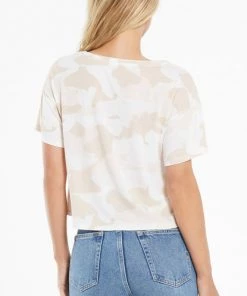 TOPS Z SUPPLY PARKER PAINTED CAMO V NECK TEE