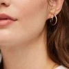ESTELLA BARTLETT PAVE SET LARGE HOOP EARRINGS