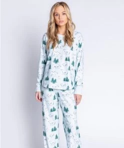 P.J. SALVAGE THERMAL VELOUR POLAR PRINT PANTS