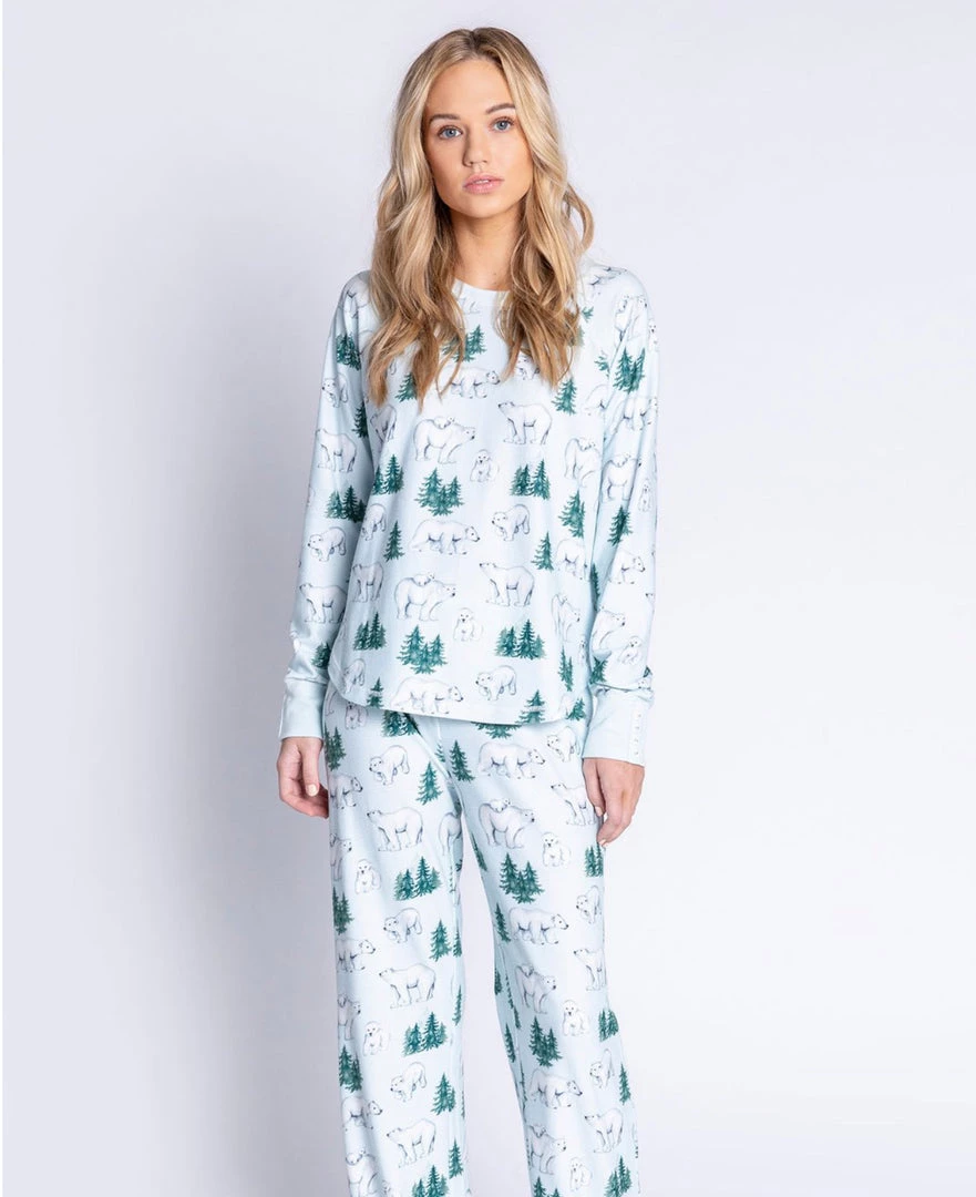 P.J. SALVAGE THERMAL VELOUR POLAR PRINT PANTS 4 P.J. SALVAGE THERMAL VELOUR POLAR PRINT PANTS