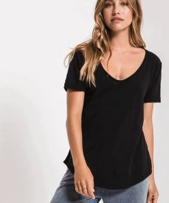 TOPS Z SUPPLY SLUB V NECK TEE 55164