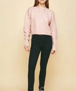 NEW ARRIVALS PINCH PINK BOATNECK SWEATER