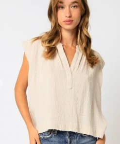 OLIVACEOUS COTTON MUSCLE FRAY TANK NEW ARRIVALS