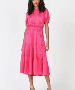 CURRENT AIR S/S ROUND NECK MIDI DRESS NEW ARRIVALS