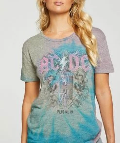 CHASER AC/DC SHORT SLEEVE CREW NECK TOPS
